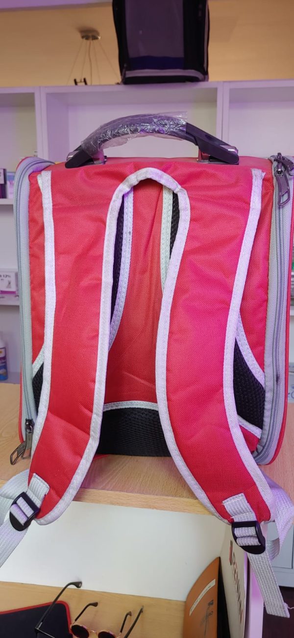 Mochila para gatos TRANSPARENTE ROJA - Imagen 3