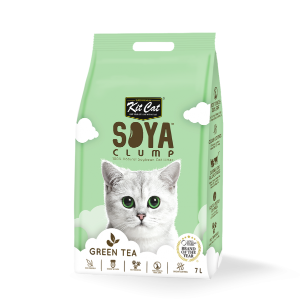 Arena de soja Green Tea marca kit cat Perú