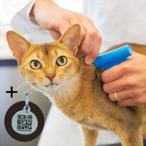 Plaquita con Código QR + Microchip (únicamente para viajes)