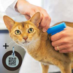 Plaquita con Código QR + Microchip (únicamente para viajes)